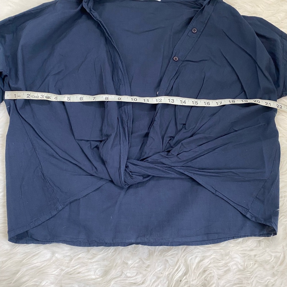 STATESIDE Dark Blue Women's Button-Down Shirt - Picture 4 of 6
